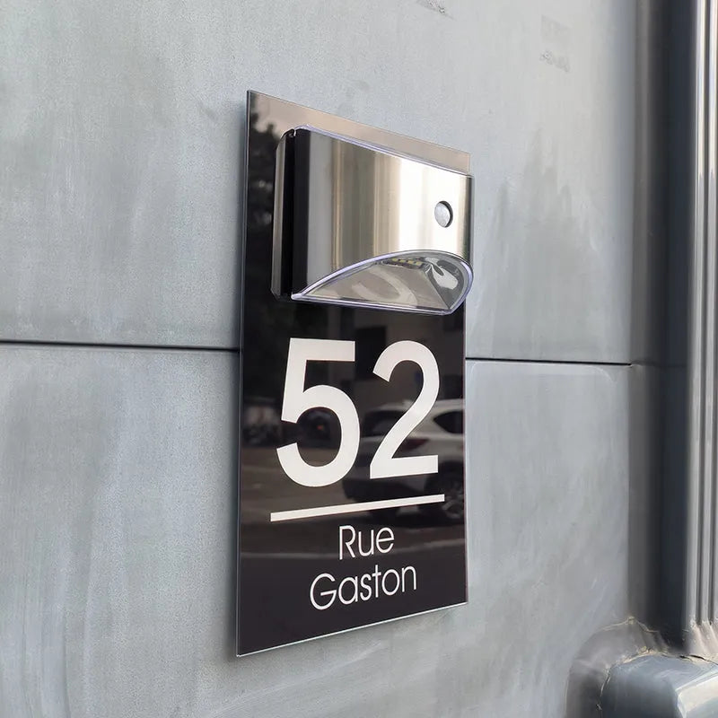 Personalized LED Solar House Number Sign
