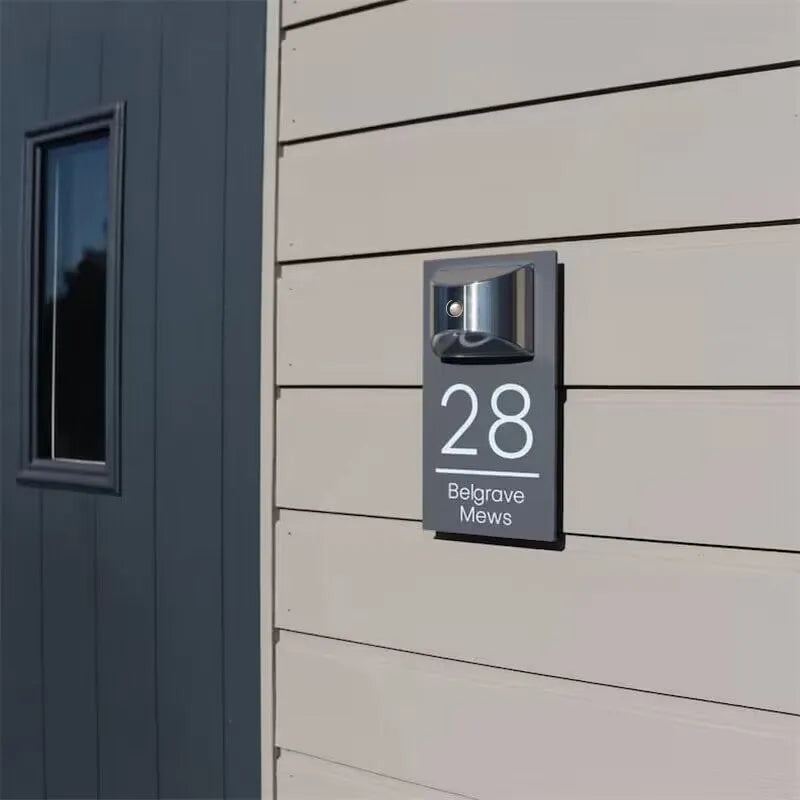 Personalized LED Solar House Number Sign