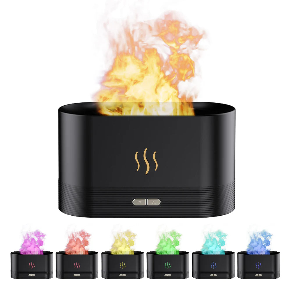 Flame Aroma Diffuser Humidifier and Scented Lamp