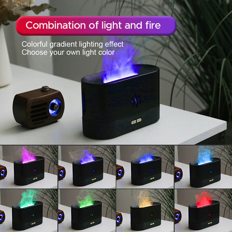 Flame Aroma Diffuser Humidifier and Scented Lamp