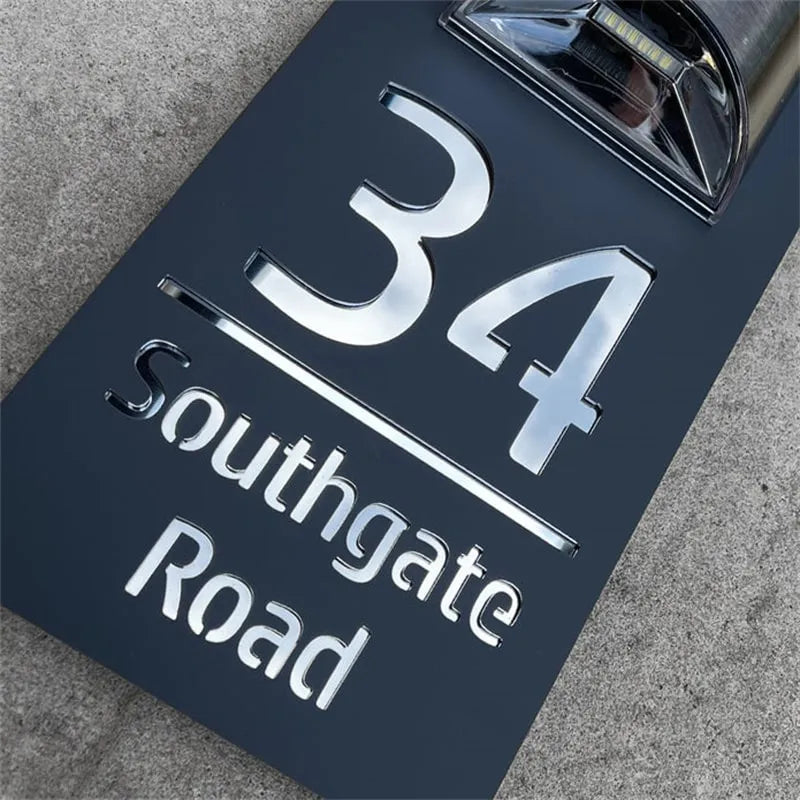Personalized LED Solar House Number Sign