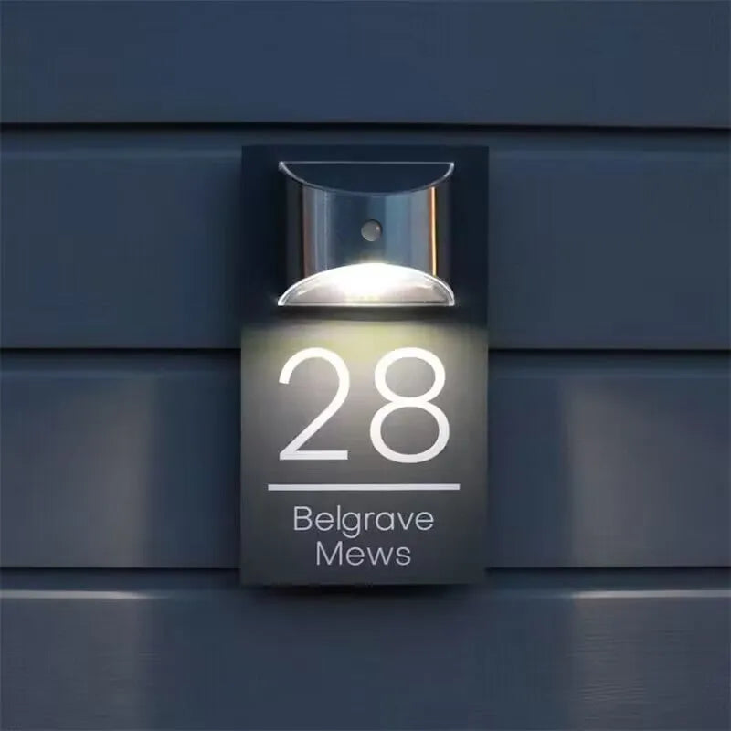 Personalized LED Solar House Number Sign